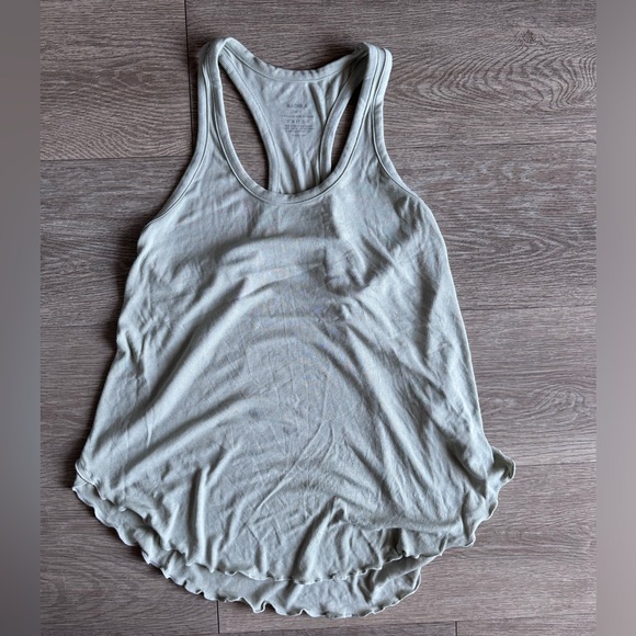 Nachila Ribbed Pajama Set - Racerback Tank Top and Shorts Sage Green Size Small - Picture 3 of 7